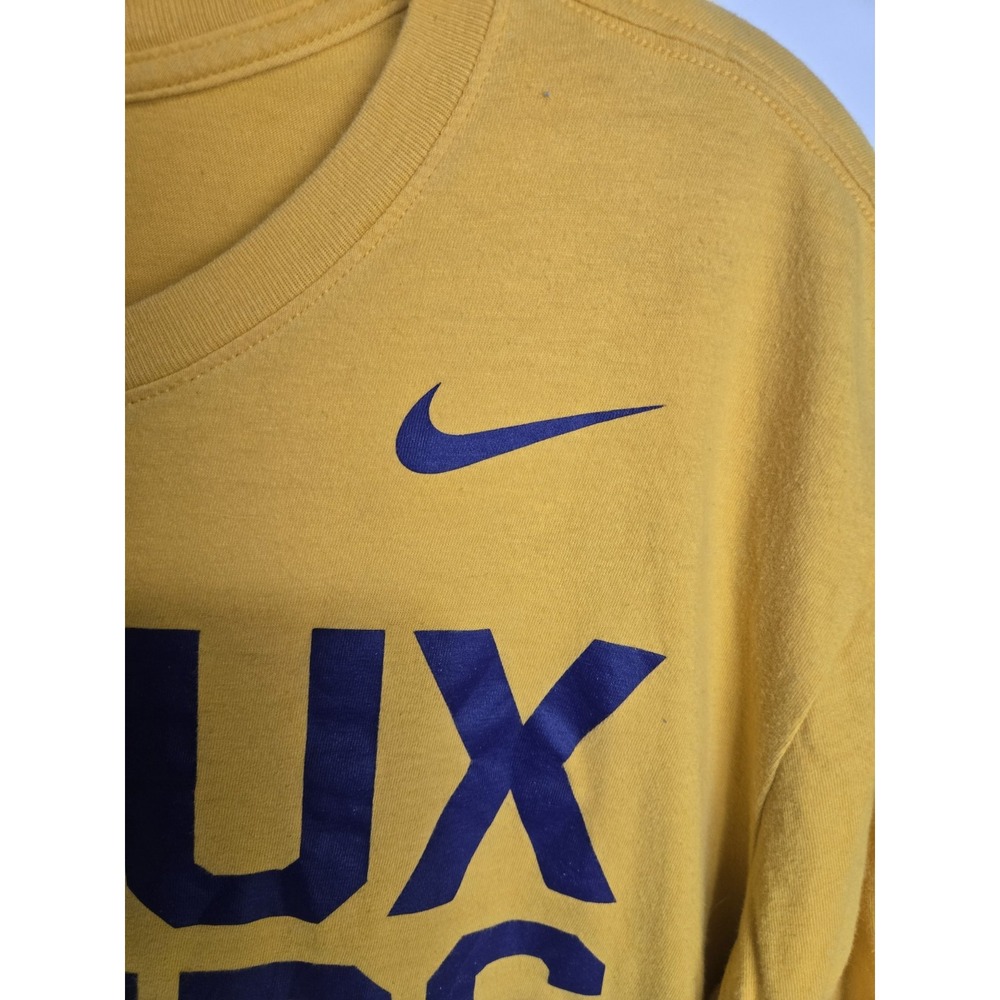 Nike Lsu Tigers Geaux Louisiana State University T-shirt Size Lg Gold Shaq Ncaa - Picture 3 of 9